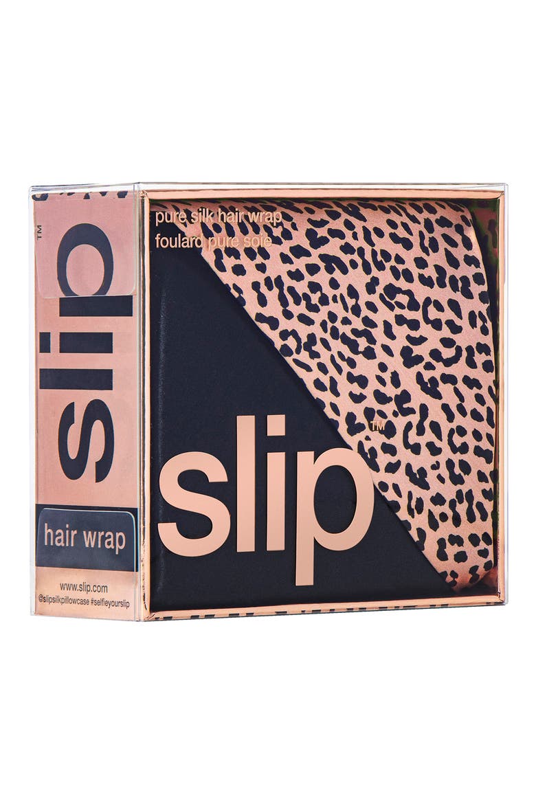 Wild Leopard Silk Hair Wrap, Alternate, color, WILD LEOPARD
