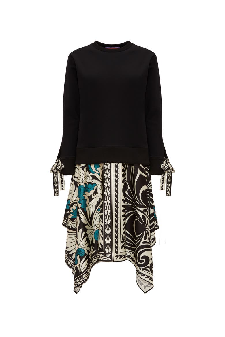 Sporty Foulard Dress Placée Mix Tiles Placée Black, Alternate, color, Mix Tiles Placée Black