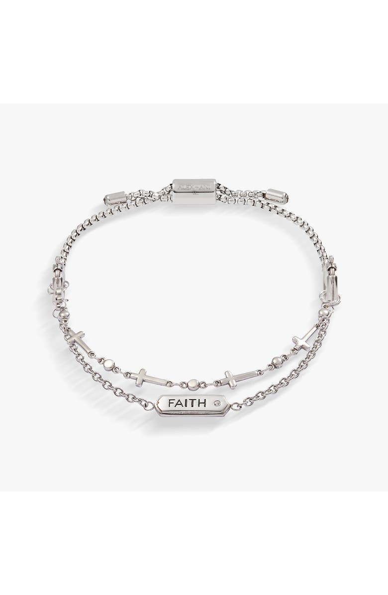Alex and Ani Faith Stranded Bracelet Set, Main, color, Silver