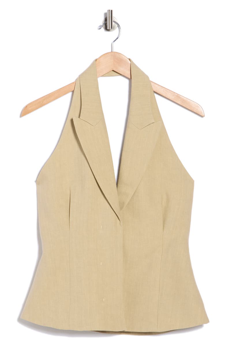 TWP Kaitlyn Halter Neck Linen Vest, Alternate, color, Safari