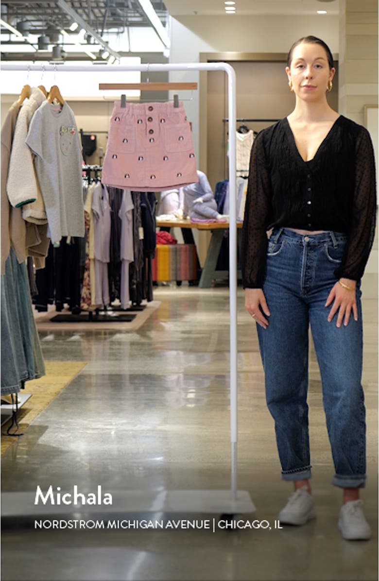 Kids' Pup Embroidered Corduroy Skirt, sales video thumbnail