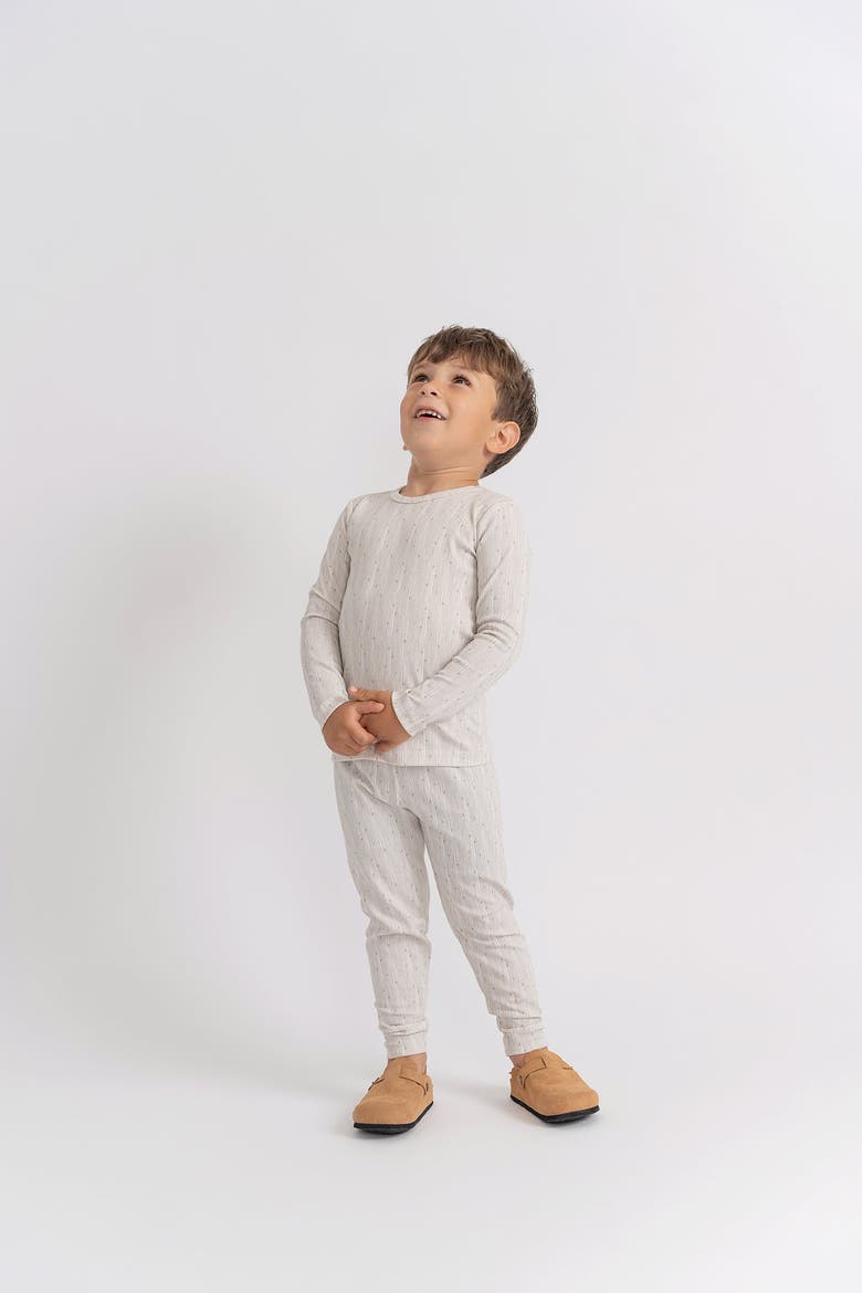Boy Line Print Two Piece Long Sleeve Top and Pants Set, Alternate, color, Powder/Light Ink