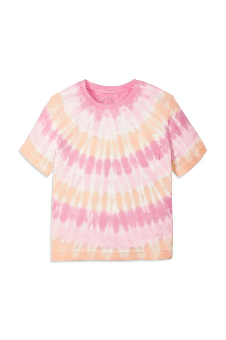 Kids Easy Pocket Tee In Tie Dye, Main, color, Warm Sunburst Tie Dye