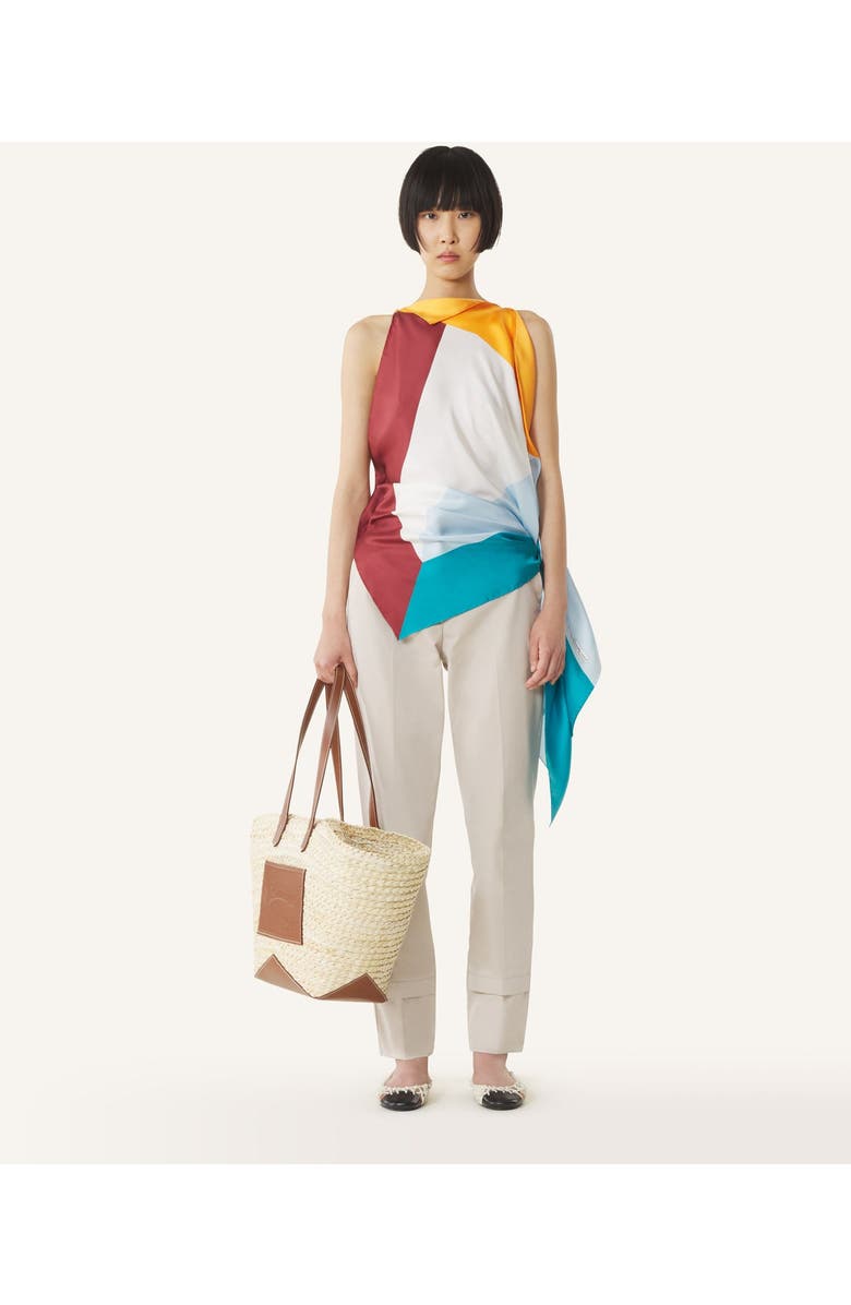 Lanvin Catch By Lanvin Medium Basket Bag, Alternate, color, Ecru/Cognac