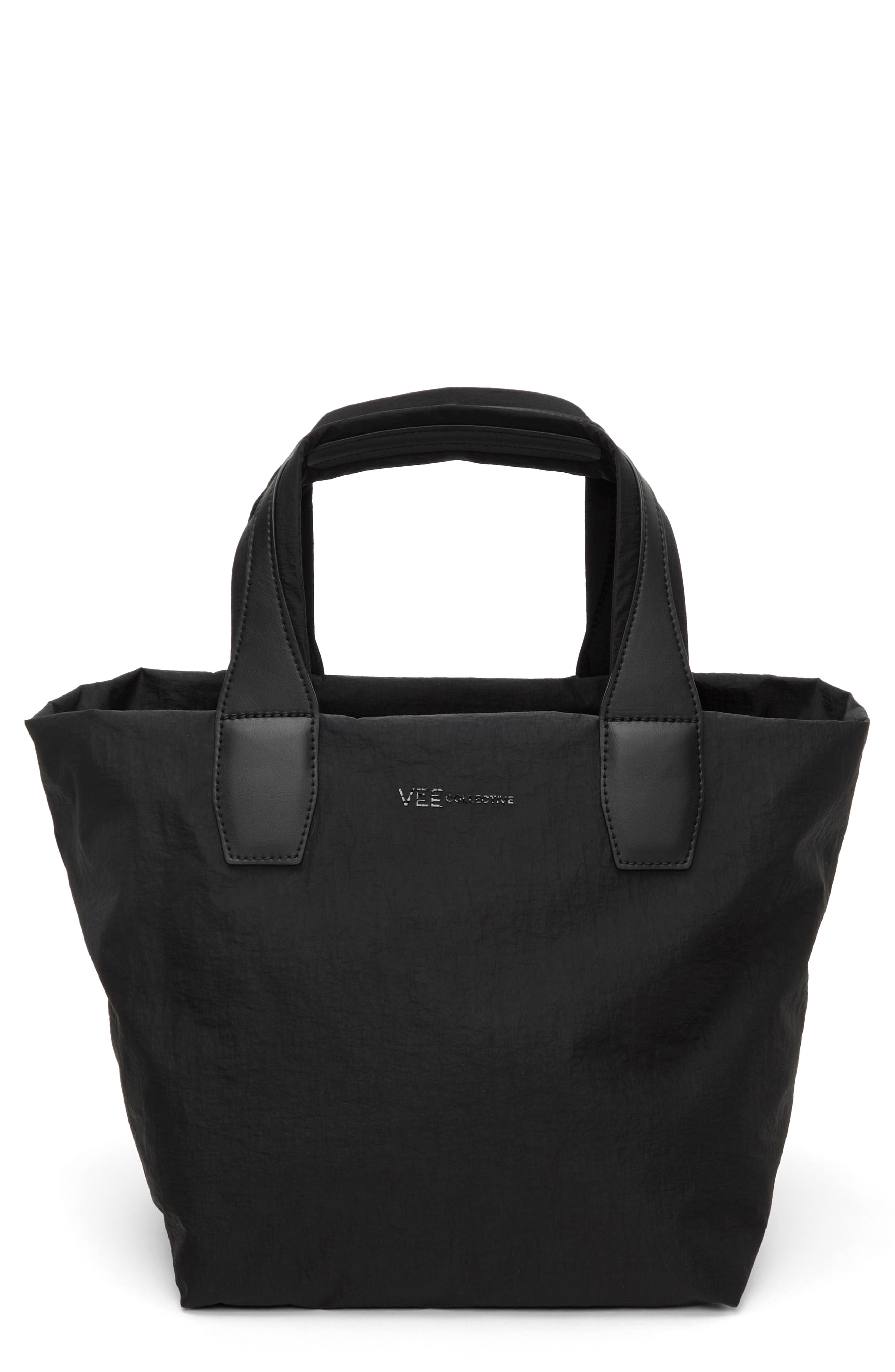 VeeCollective Small Porter Essence Tote, Main, color, Black Paper