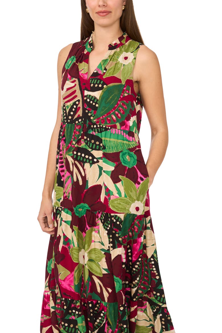 Tiered Maxi Dress, Alternate, color, PINK MULTI