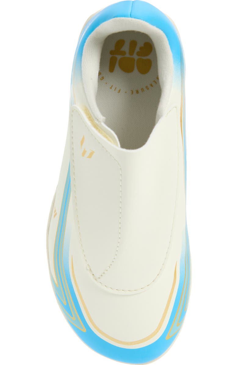 adidas Kids' F50 Messi Club Soccer Cleat, Alternate, color, Ivory/ Semi Blue/ Icey Blue