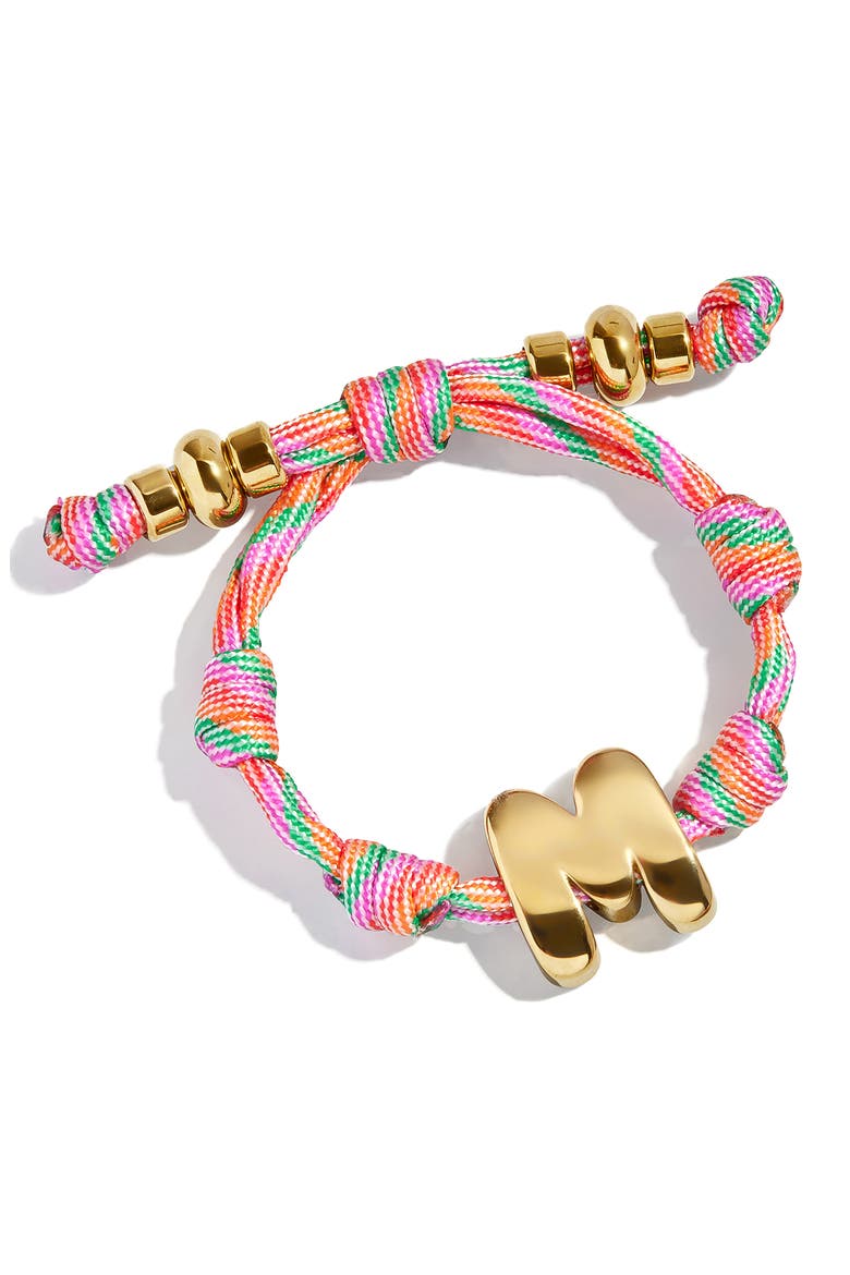 Knotty Initial Bracelet, Main, color, PINK MULTI/ GOLD