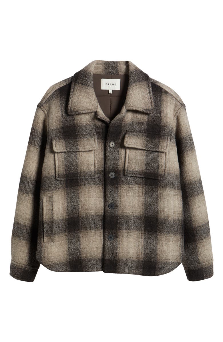 FRAME Padded Plaid Wool Blend Shirt Jacket, Alternate, color, 