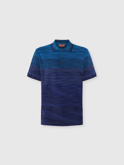 Short Sleeve Polo With Flame Knit
