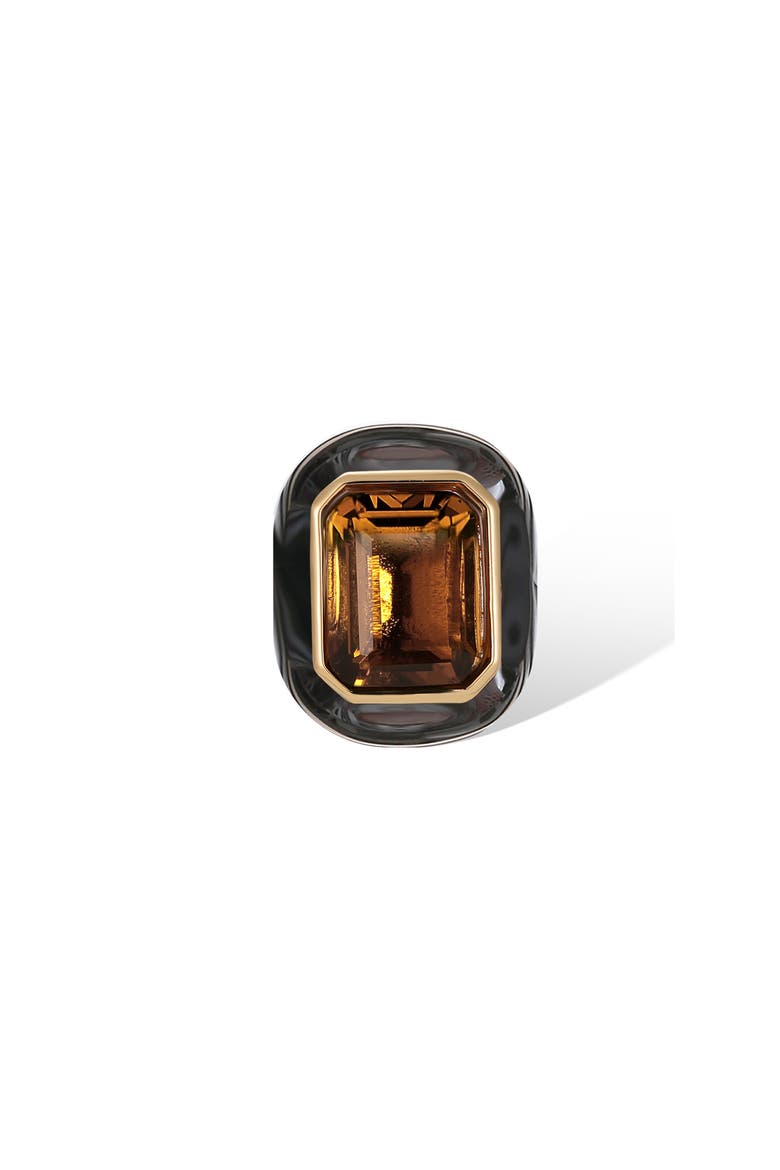 Roman Night Ear Studs, Alternate, color, Brown & Black