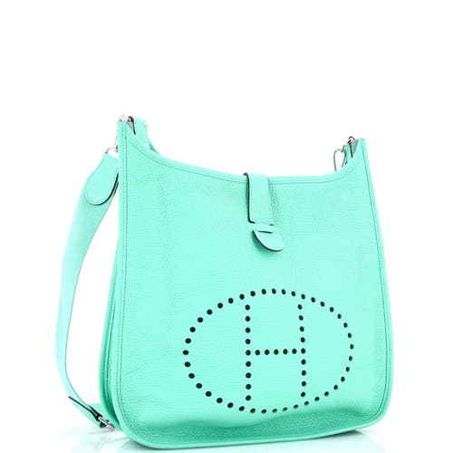 Pre-owned Hermes Hermes Evelyne Bag Gen Iii Clemence Gm In Blue