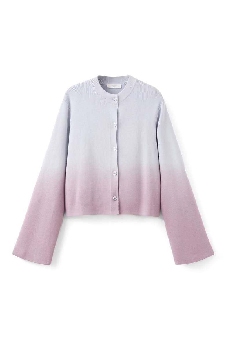 Gradient Crop Cotton Cardigan, Alternate, color, LILAC