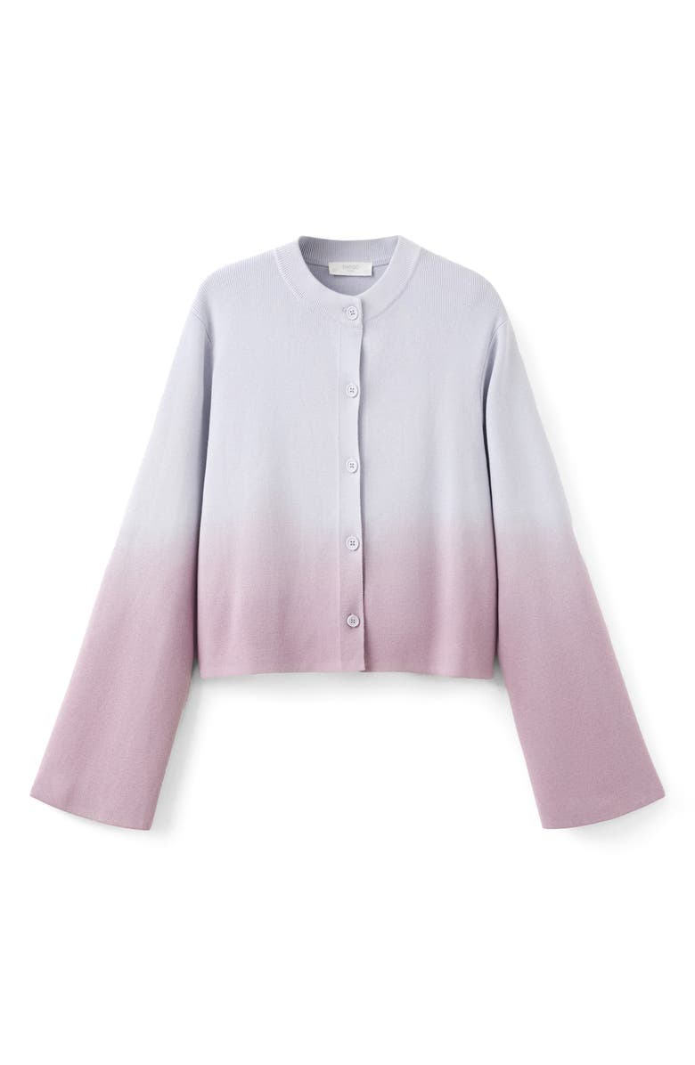 MANGO Gradient Crop Cotton Cardigan, Alternate, color, Lilac