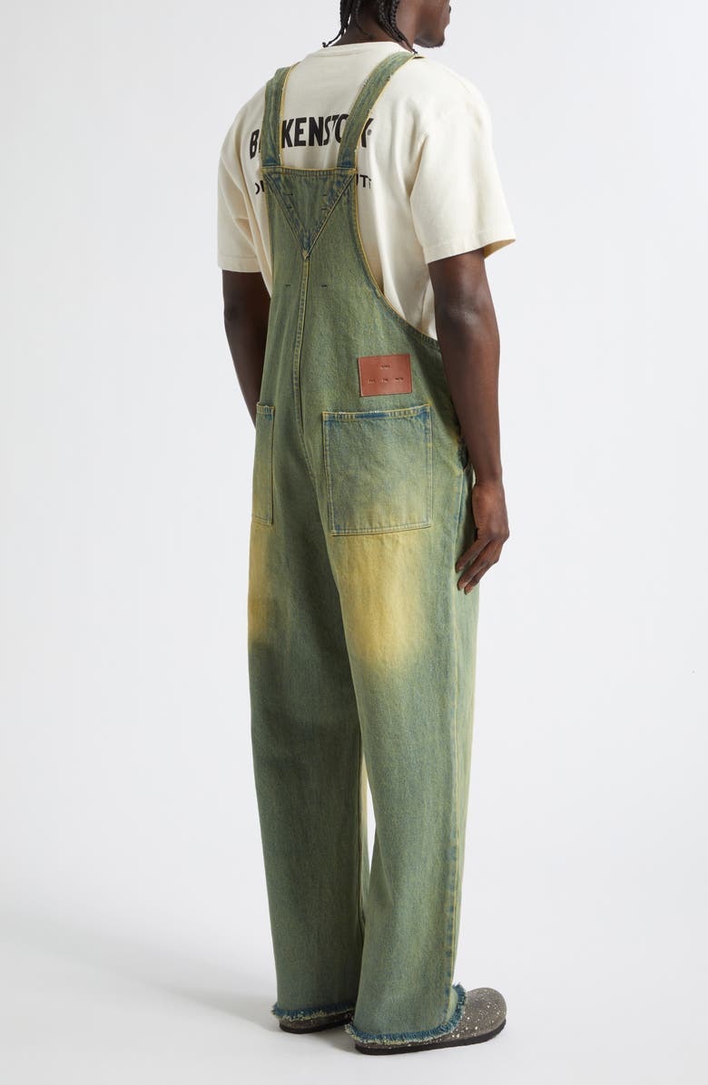 SONG FOR THE MUTE x Birkenstock The Artist Distressed Denim Overalls, Alternate, color, Blue Dirty Wash