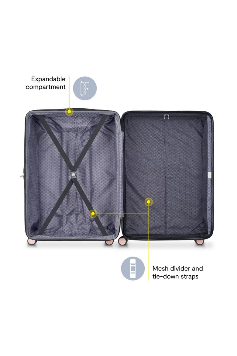 Delsey Alexis Lightweight Luggage-Checked Medium (23"-26"), Alternate, color, Black/Rose Gold