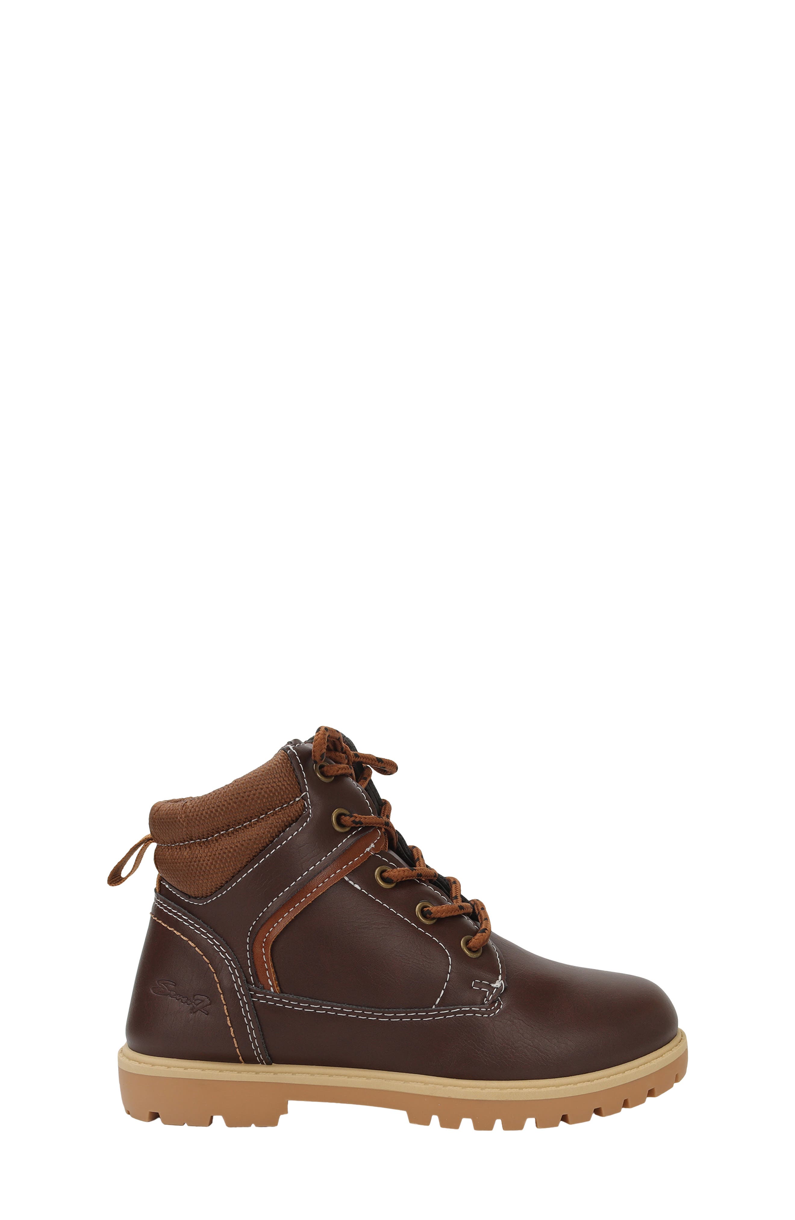 Kids' Allison Faux Leather Combat Boot, Alternate, color, BROWN