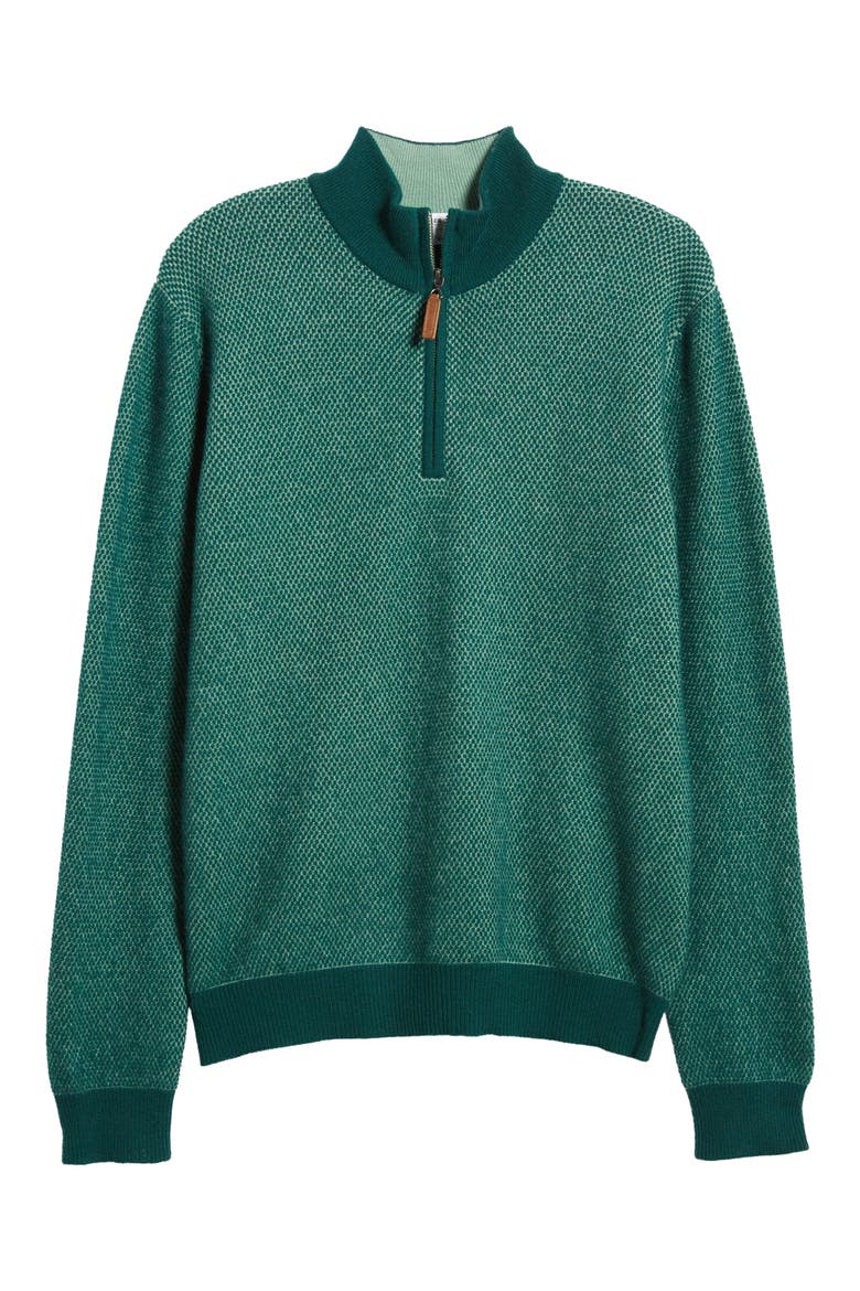 Merino Wool & Cashmere Bird's Eye Sweater, Alternate, color, SAGE