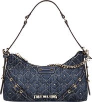 True Religion Studded Denim Chain Shoulder Bag