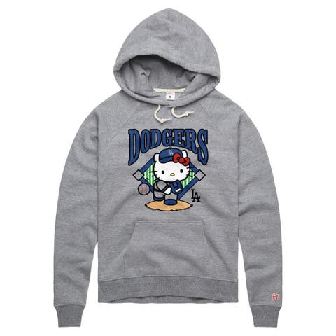 Women's Homage  Gray Hello Kitty x Los Angeles Dodgers Pitch Tri-Blend Hoodie