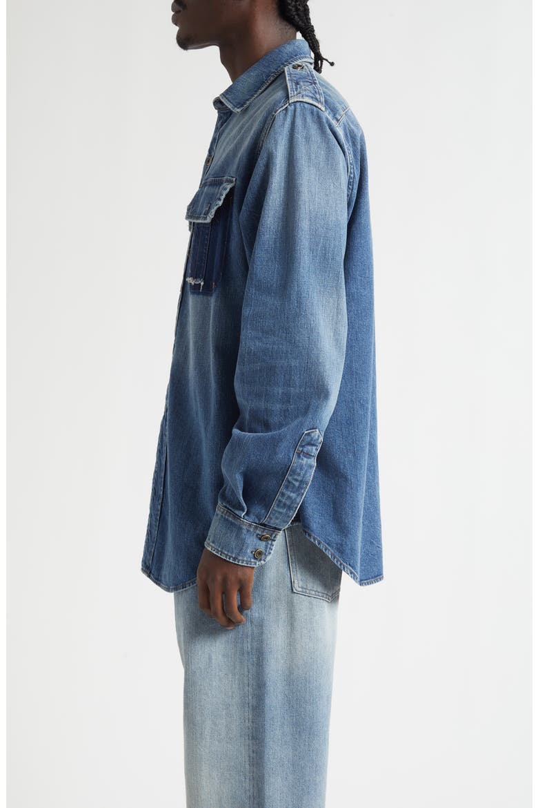 Long Sleeve Denim Button-Up Shirt, Alternate, color, VINTAGE MEDIUM BLUE