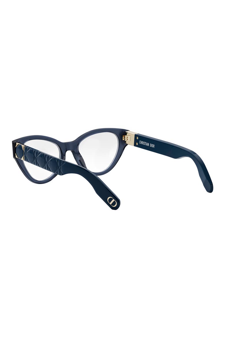 Lady 95.22 O B1I 52mm Cat Eye Optical Glasses, Alternate, color, SHINY BLUE