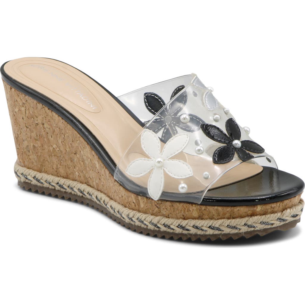 Adrienne Vittadini Crista Wedge Sandal In Black Vp