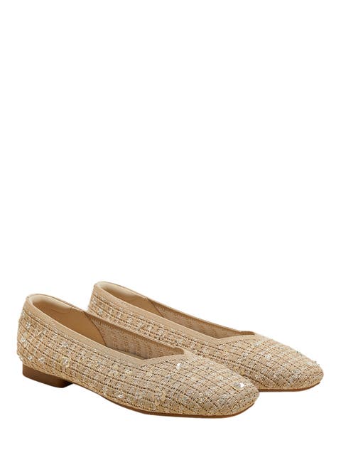 Square-Toe V-Cut Flats (Margot 2.0)