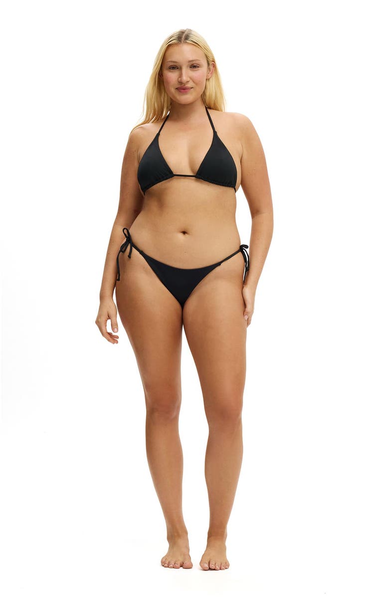 COTTON ON BODY Women's String Tie Side Brazilian Bikini Bottom, Main, color, Black