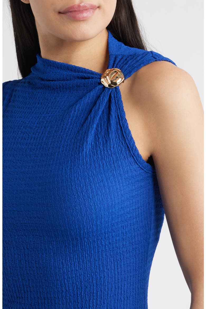 Side Twist Texture Sleeveless Top, Alternate, color, ROYAL