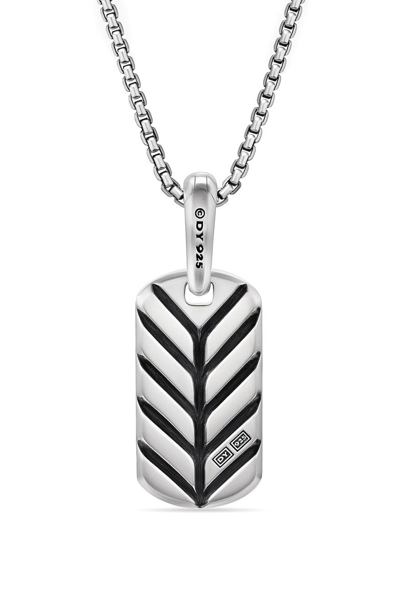David Yurman Men's Chevron Tag, 21mm, Alternate, color, Sterling Silver/ Turquoise