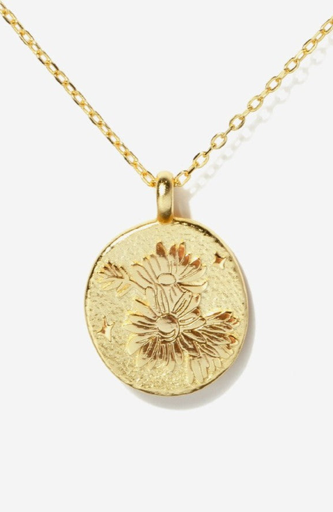 Gold Birth Flower Necklace