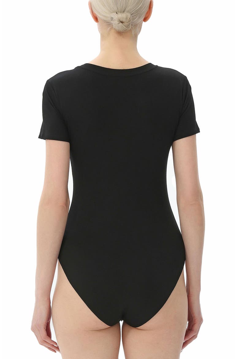 Women's Round Neck Basic Bodysuit, Alternate, color, Black