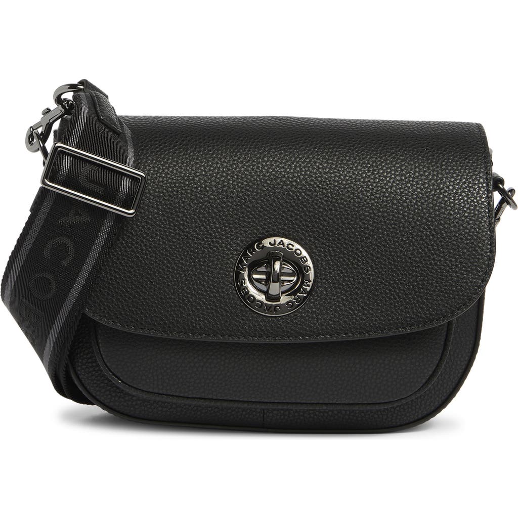 Marc Jacobs The Dtm Signet Turnlock Saddle Bag In Black
