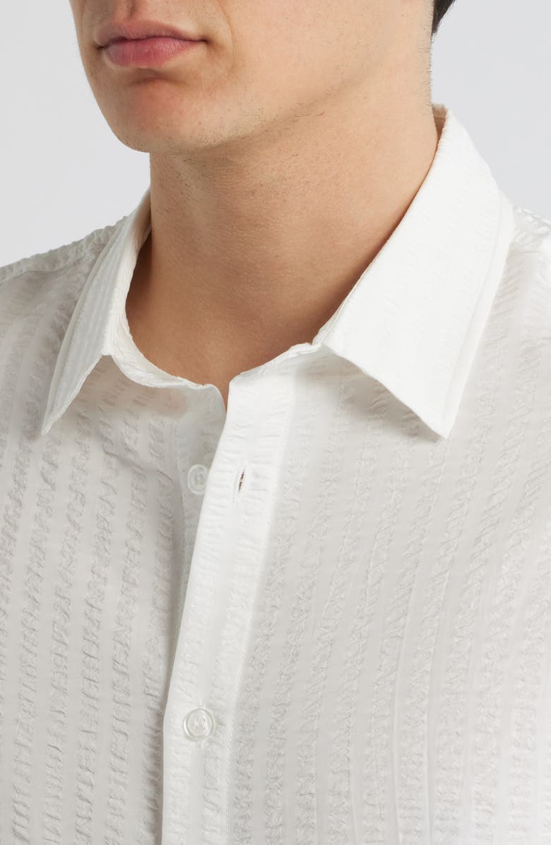 KROST Jordan Seersucker Stripe Button-Up Shirt, Alternate, color, White
