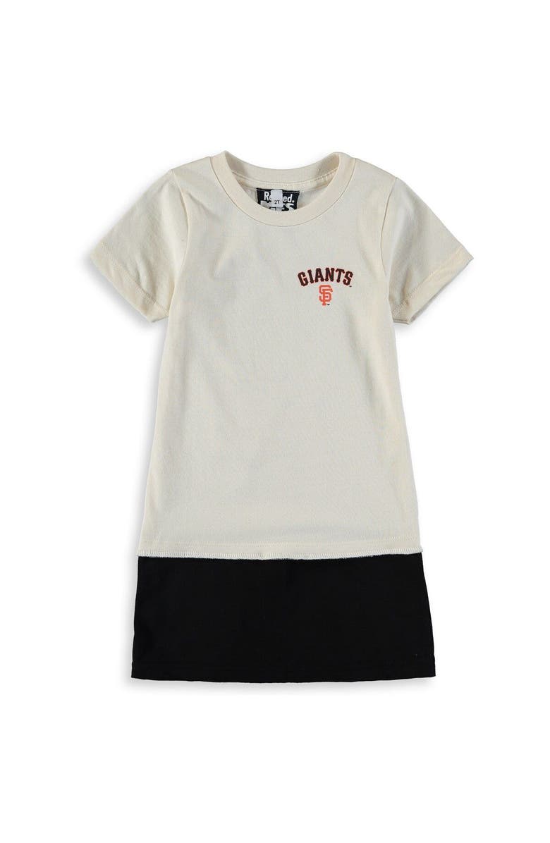 REFRIED APPAREL Girls Toddler Refried Apparel Cream/Black San Francisco Giants Sustainable T-Shirt Dress, Main, color, 