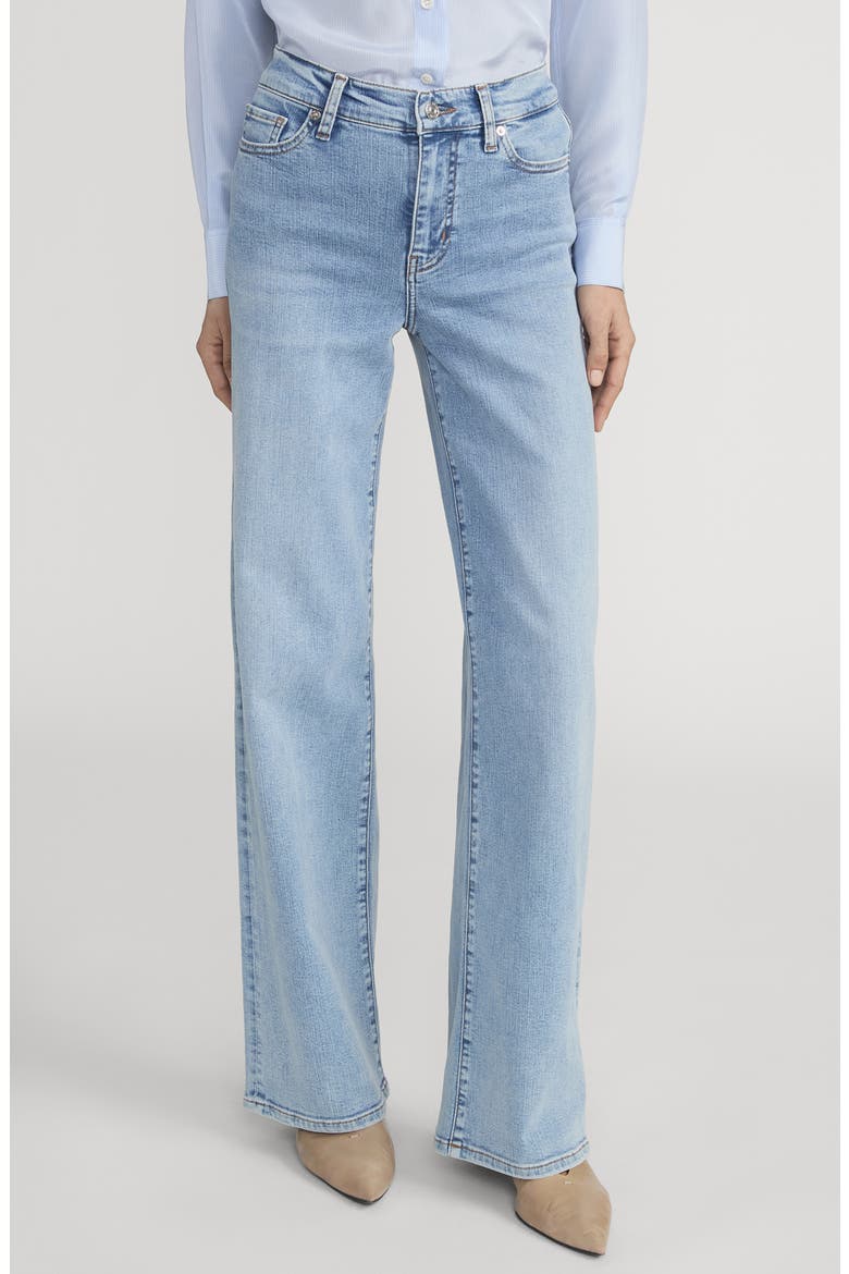 Le Slim Palazzo High Waist Wide Leg Jeans, Main, color, RIPPLE