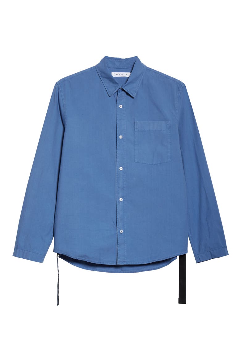 Button-Up Cotton Work Shirt, Alternate, color, BLUE ACID