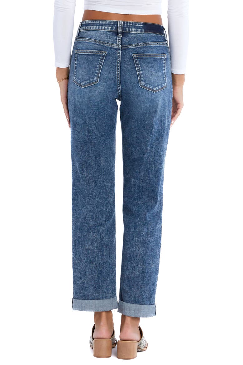 Cuffed Mid Rise Boyfriend Jeans, Alternate, color, WESTERN BLUE