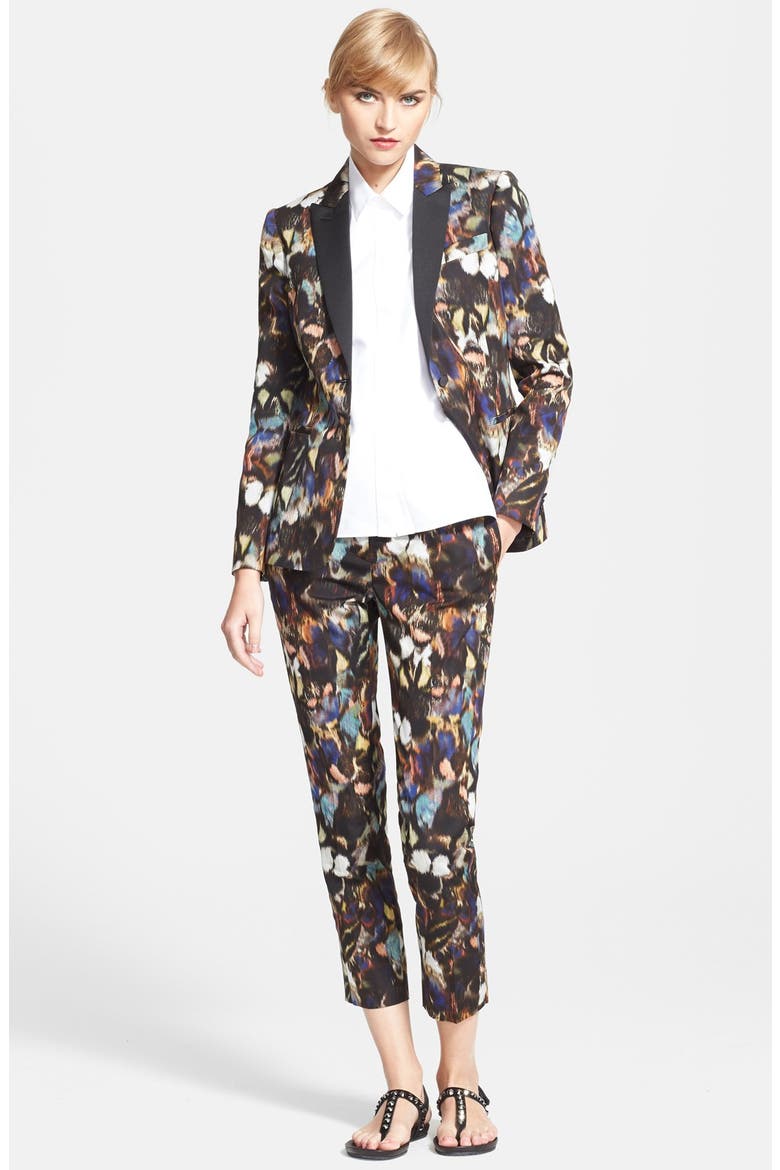 Butterfly Camo Print Tuxedo Pants, Alternate, color, BLACK CAMO BUTTERFLY