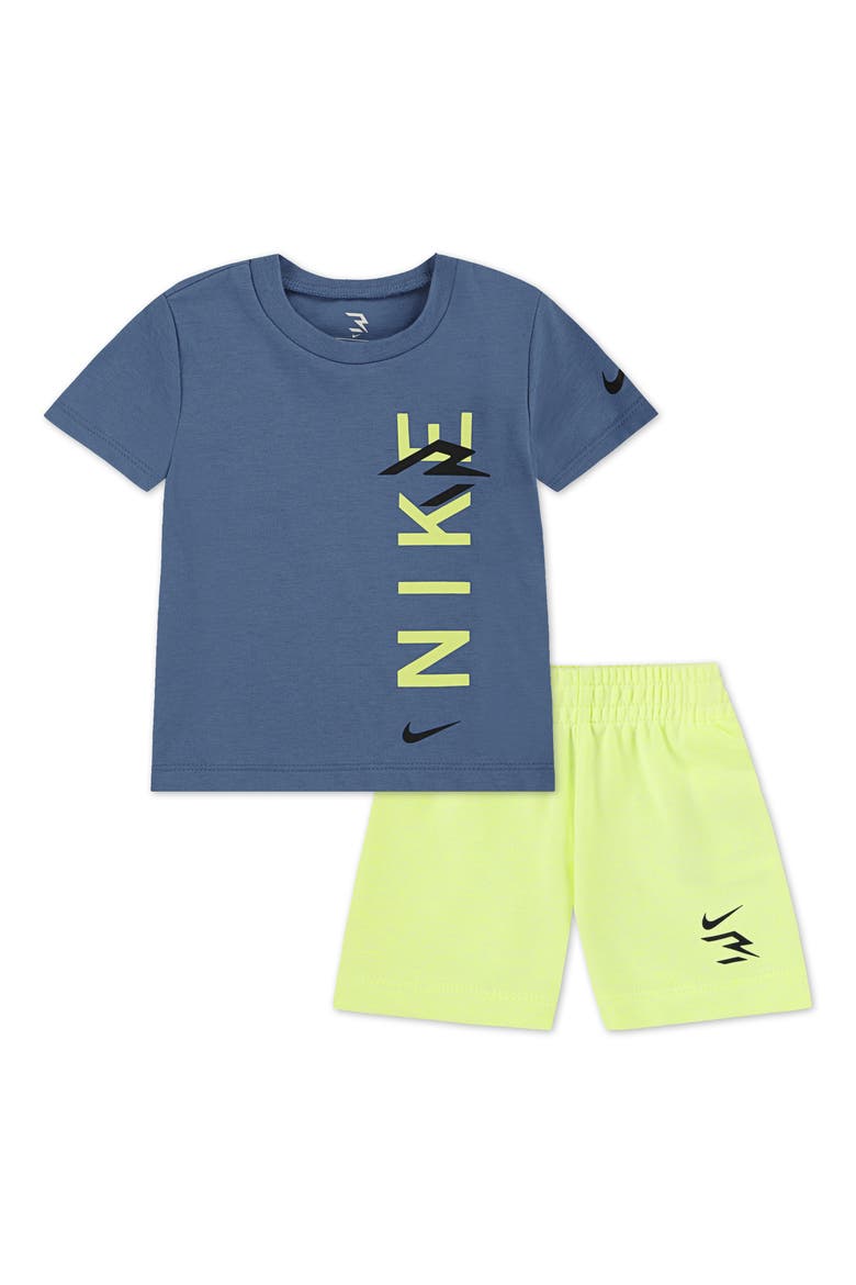 Vertical Graphic T-Shirt & Shorts Set, Main, color, 3BRAND MEDIUM BLUE