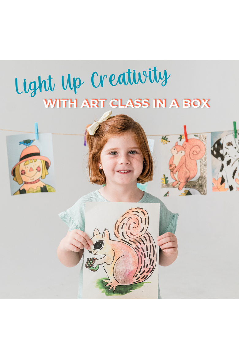 Level 1 Art Kit for Ages 4-7 w/ Light-Up Bright Board - Art Class in a Box, Alternate, color, White