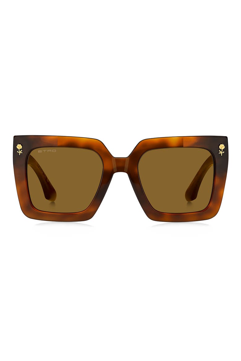 52mm Square Sunglasses, Main, color, HAVANA HONEY/ BROWN