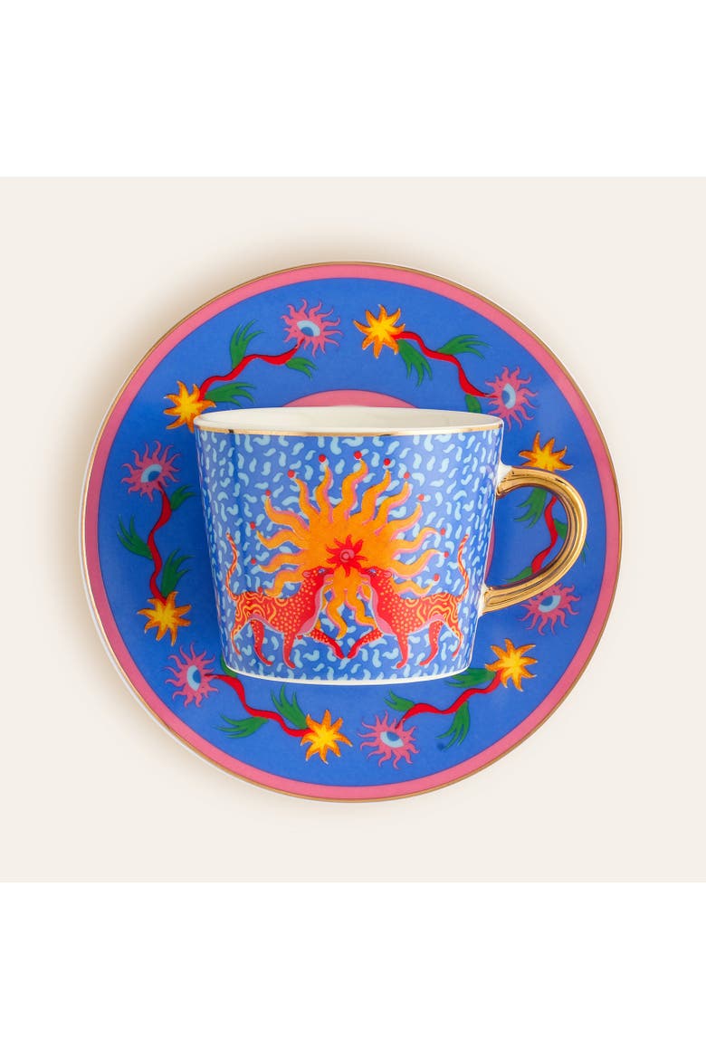 Luohu Animal 2 Pcs Porcelain Coffee Set 3 oz. Coffee Ritual, Main, color, Blue