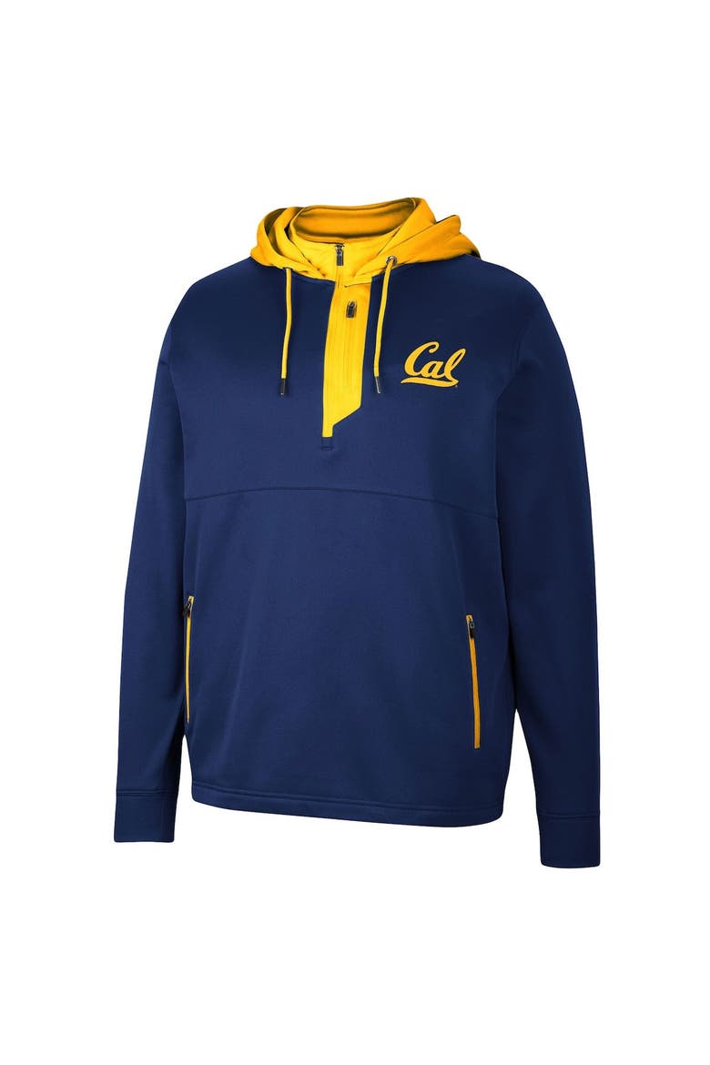 Men's Colosseum Navy Cal Bears Luge 3.0 Quarter-Zip Hoodie, Alternate, color, Navy