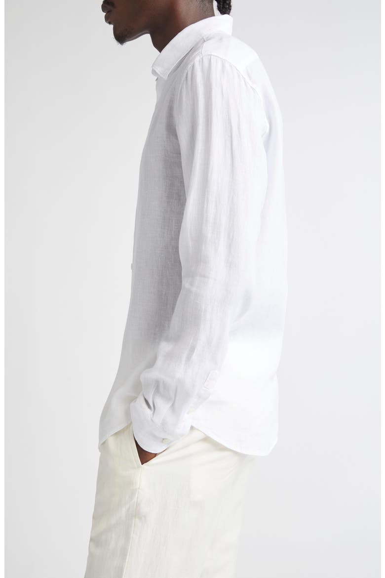 Long Sleeve Linen Button-Up Shirt, Alternate, color, WHITE