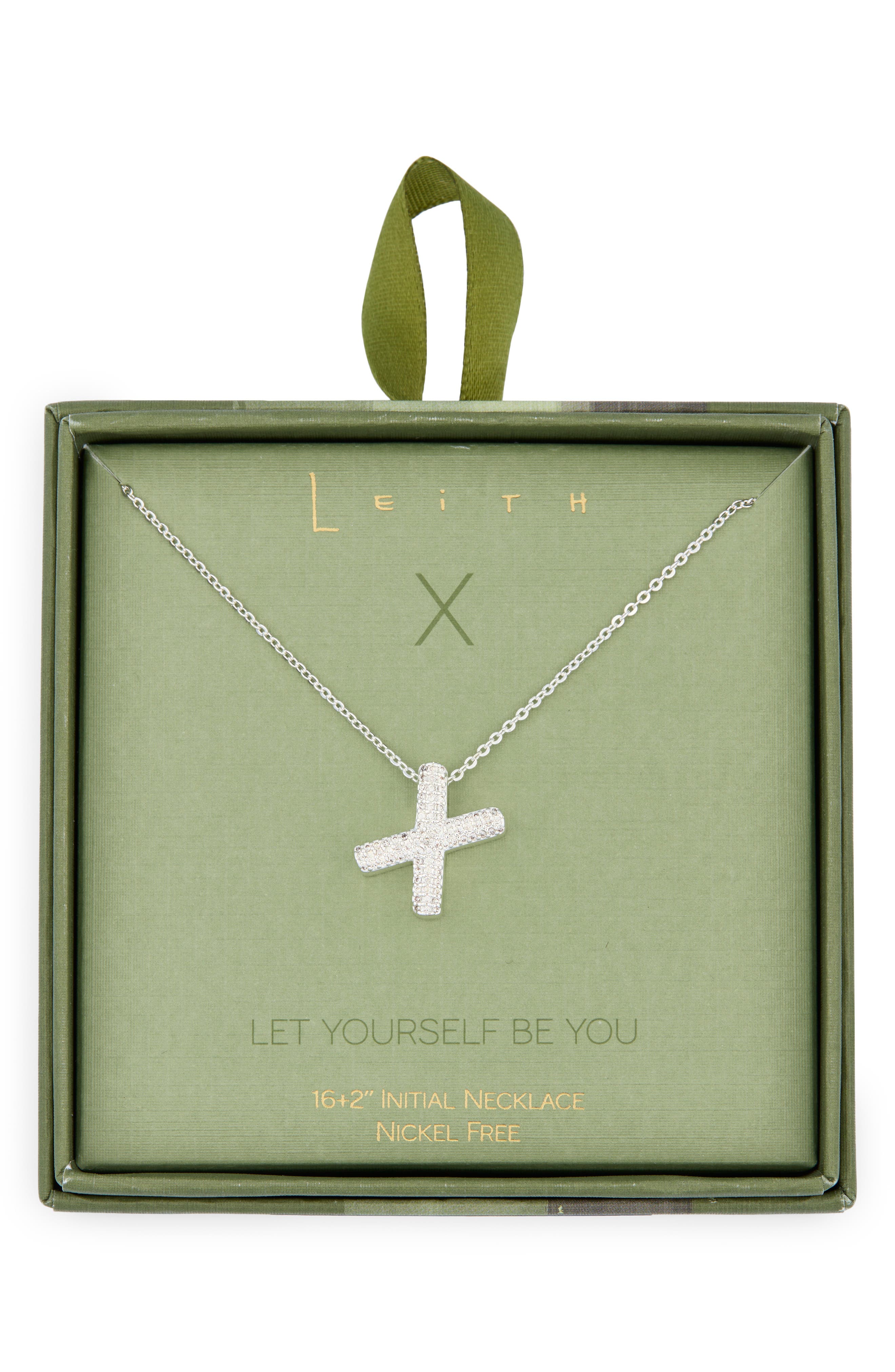 Pavé Cubic Zirconia Initial Pendant Necklace