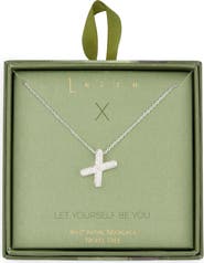 Leith Pavé Cubic Zirconia Initial Pendant Necklace