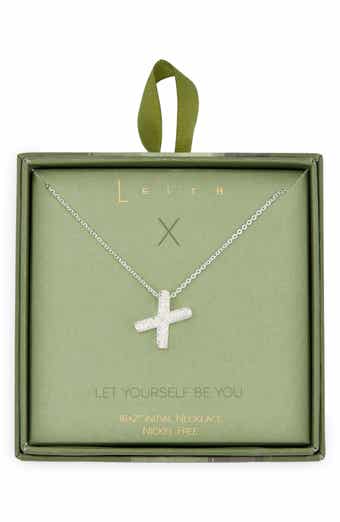 Pavé Cubic Zirconia Initial Pendant Necklace