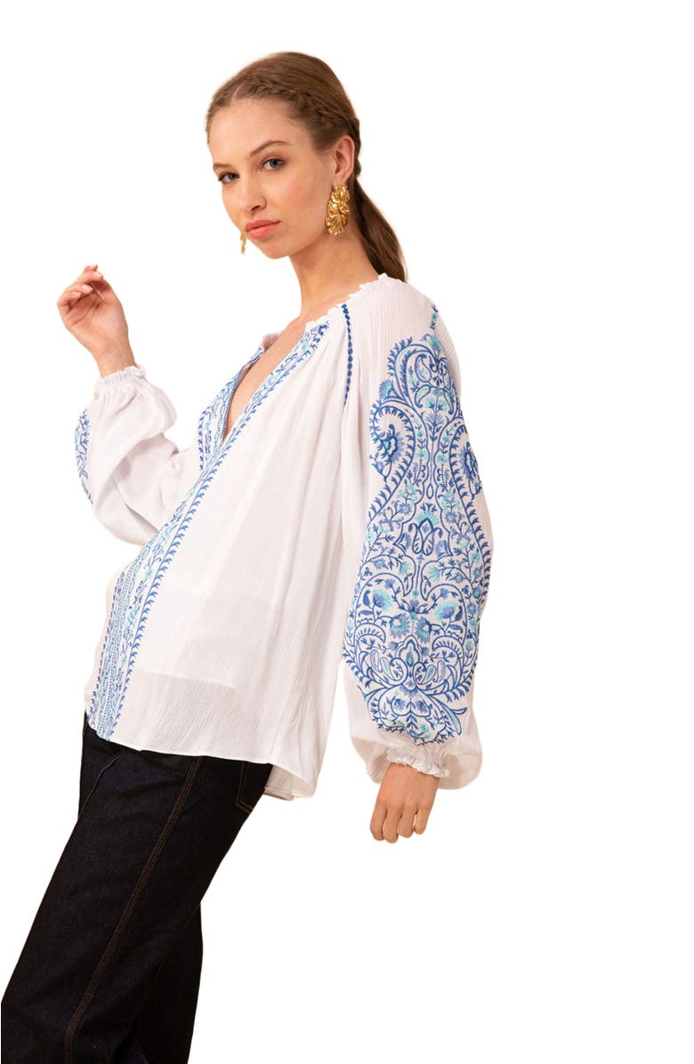 Hale Bob Sloane Embroidered Top, Alternate, color, 